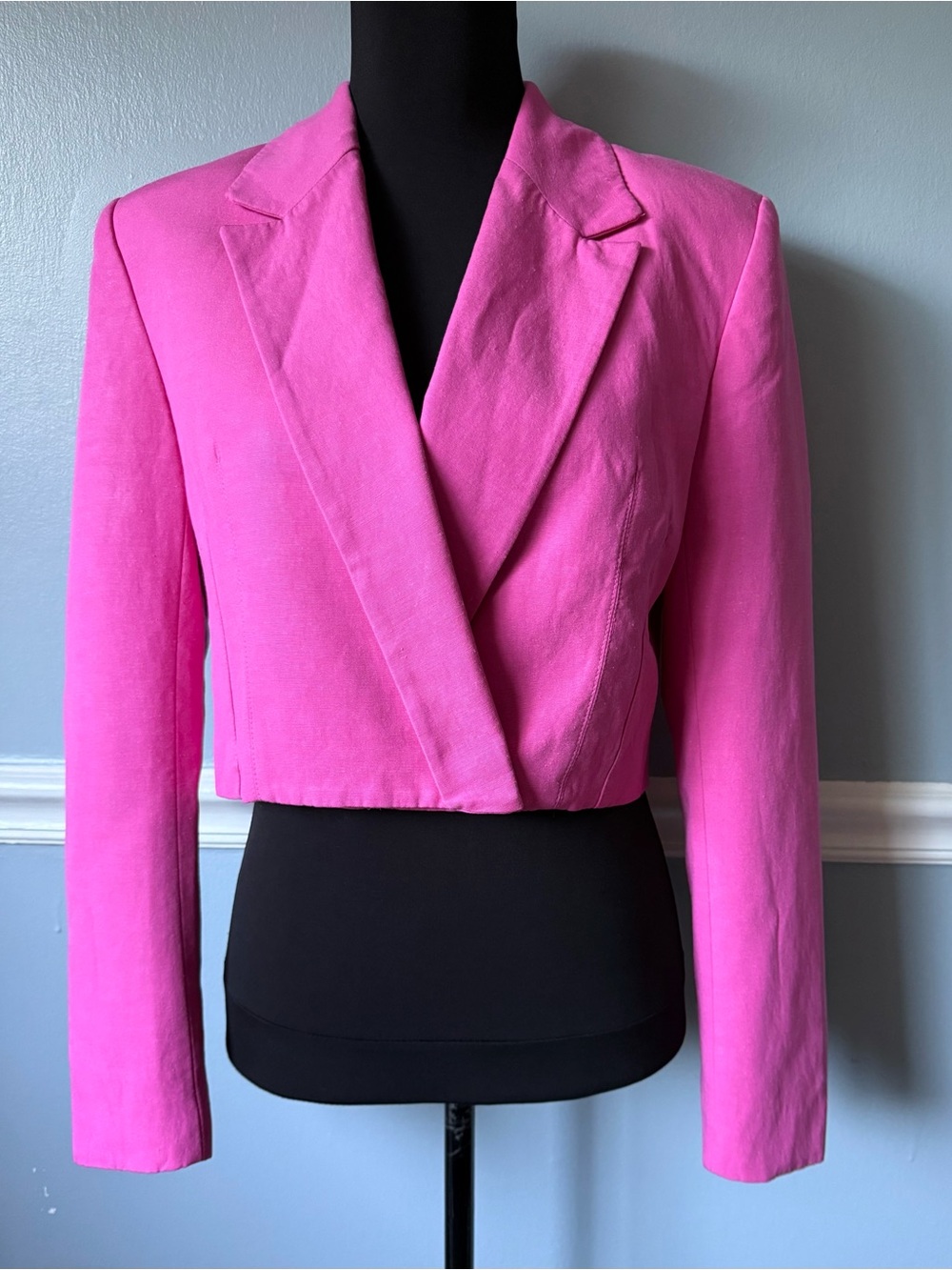 Zara Hot Pink Cropped Blazer Jacket M